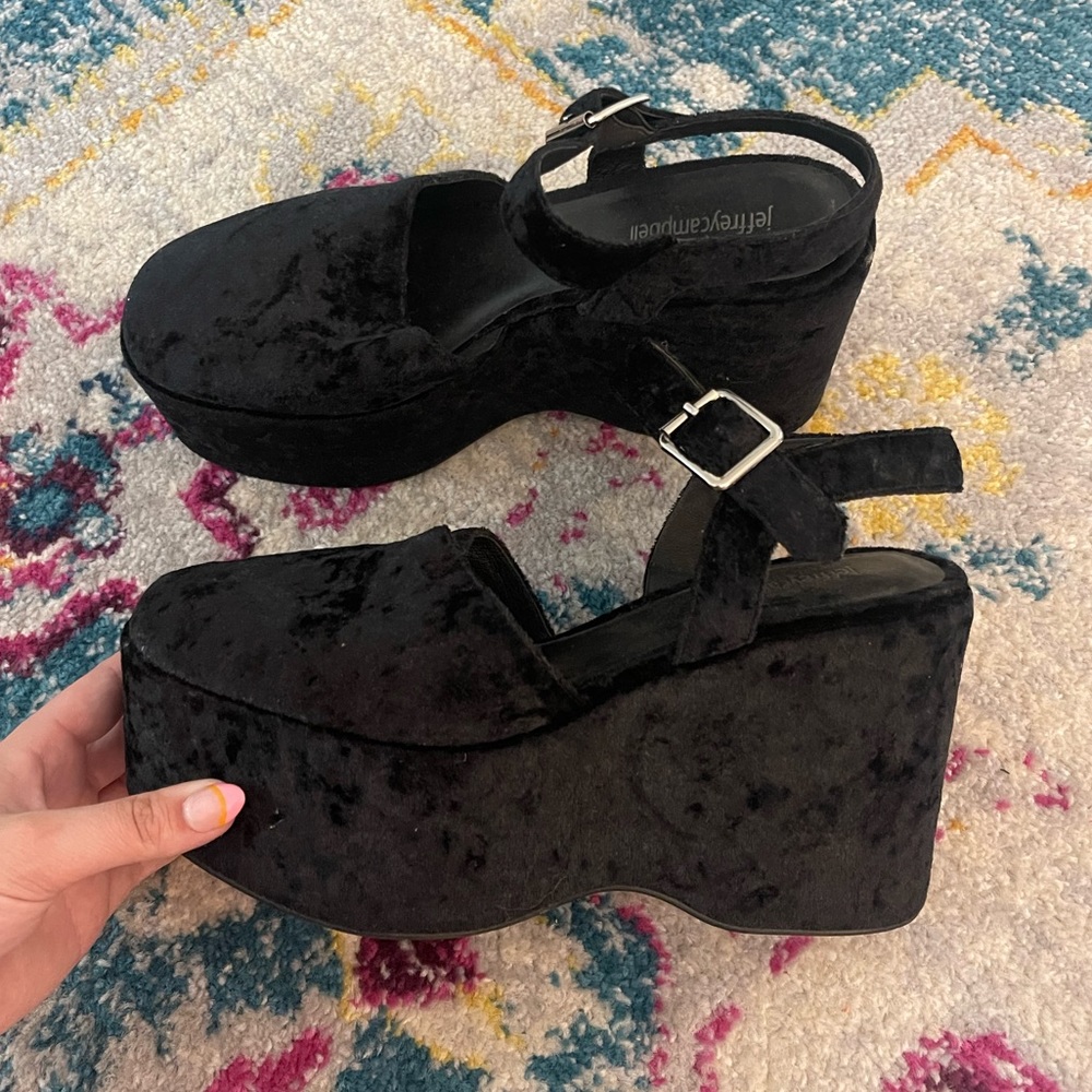 Jeffrey Campbell Velvet Platform Heels